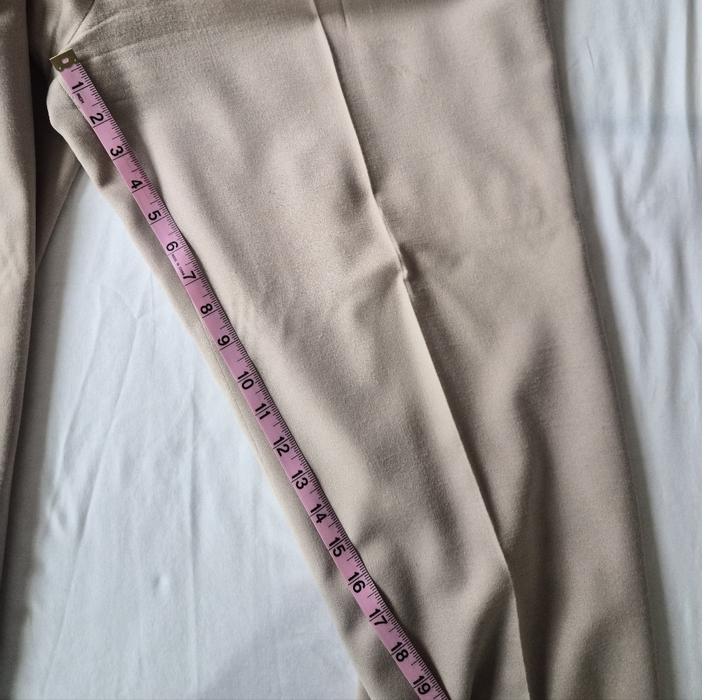 ​Talbots Petites Italian Fabric Wool Blend Pleated Trousers - Beige 14P - Picture 6 of 10